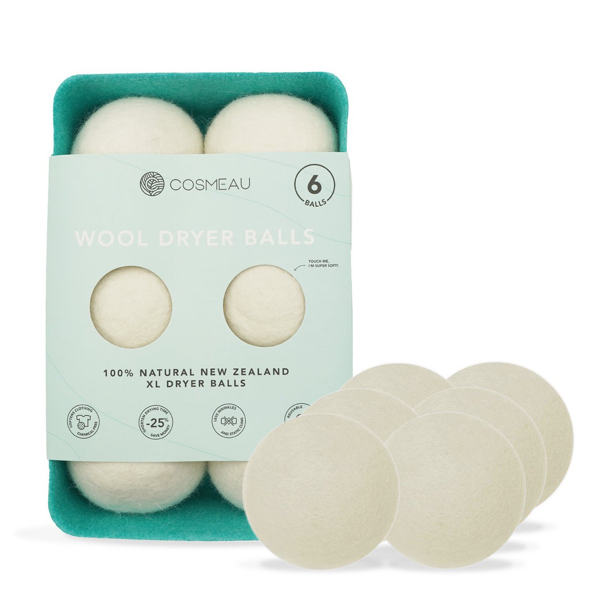 Dryer Balls 6 Pieces with Storage Box