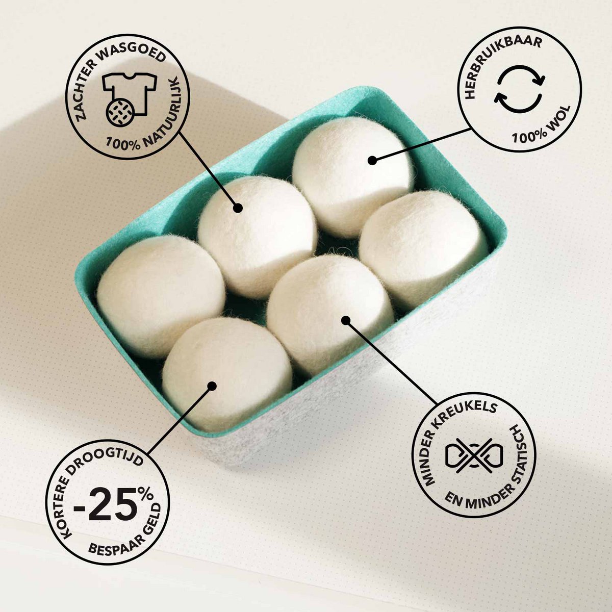 Dryer Balls 6 Pieces with Storage Box
