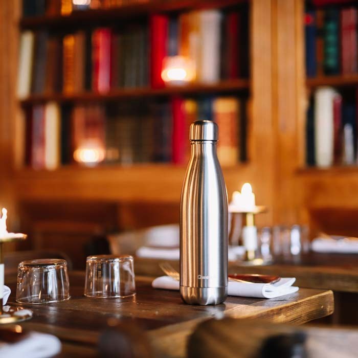 Qwetch - Geïsoleerde Roestvrijstalen Fles - Brushed Steel