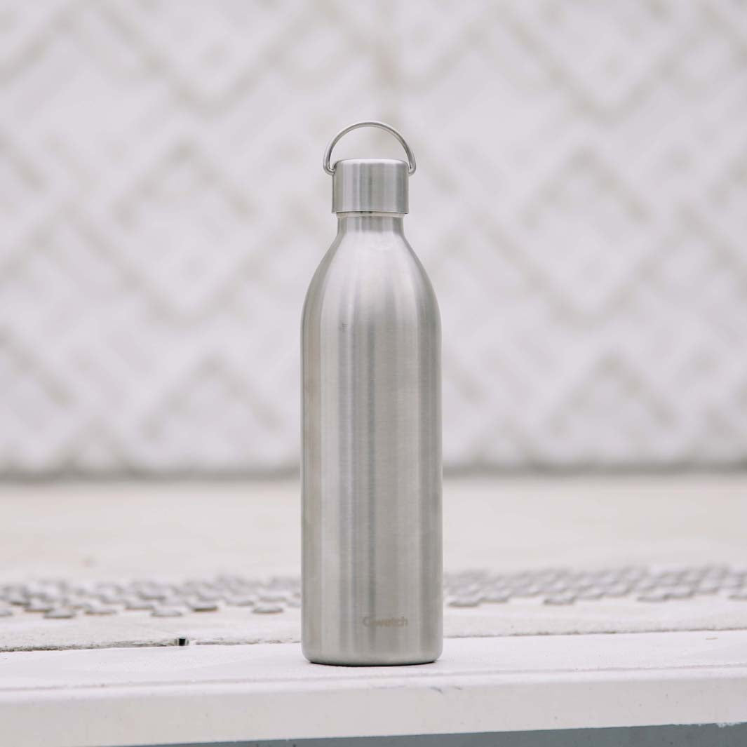 Qwetch - Geïsoleerde Roestvrijstalen ‘Active’ Fles - Brushed Steel
