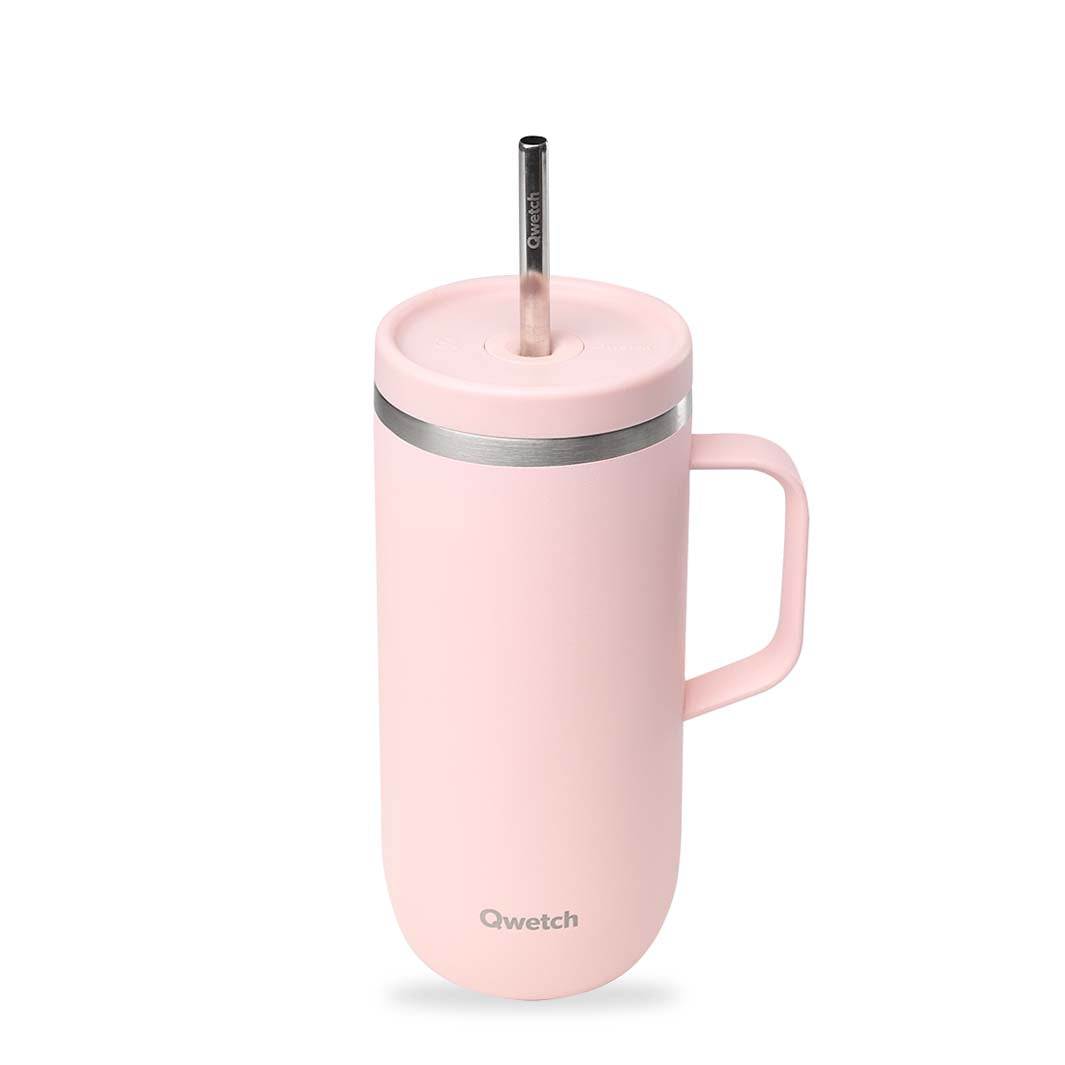Qwetch- Geïsoleerde Roestvrijstalen Cold Cup met Handvat – 600 ML