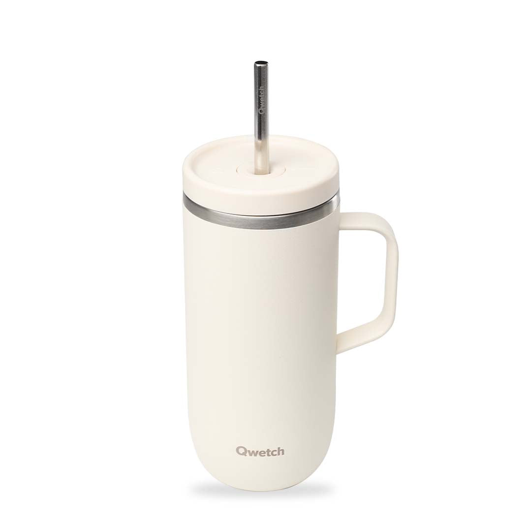 Qwetch- Geïsoleerde Roestvrijstalen Cold Cup met Handvat – 600 ML