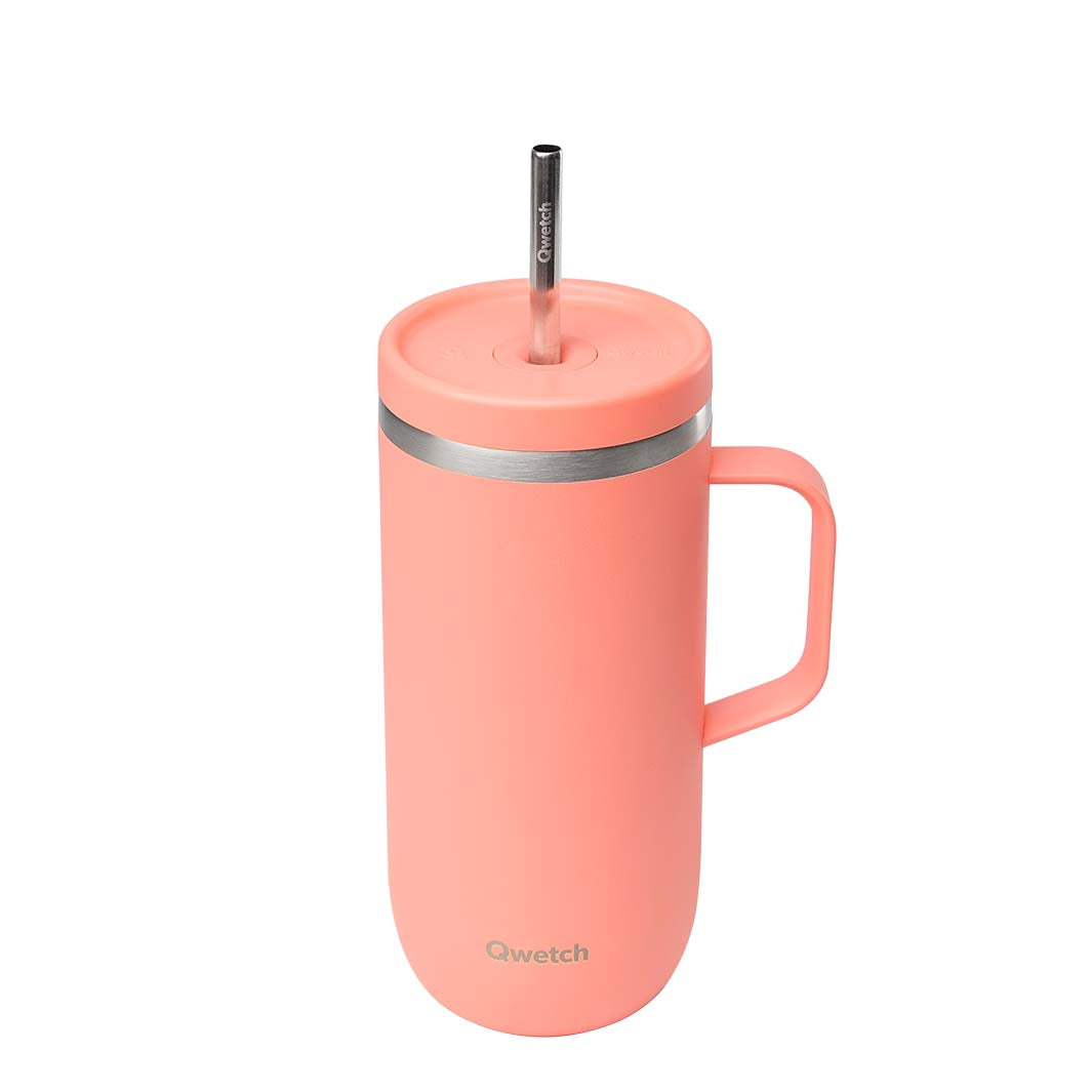 Qwetch- Geïsoleerde Roestvrijstalen Cold Cup met Handvat – 600 ML