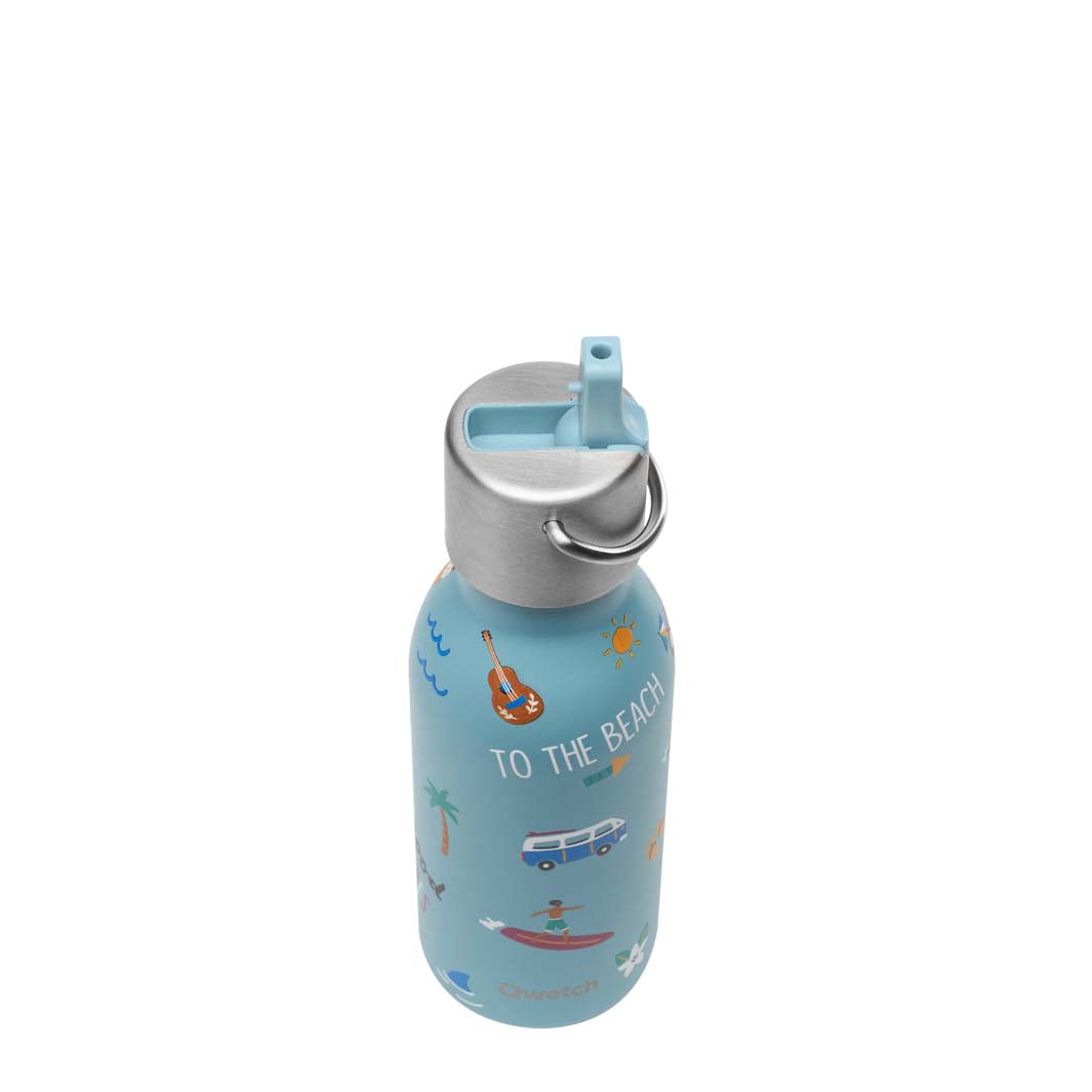 Qwetch - Geïsoleerde Roestvrijstalen Kinderfles met Sportdop - 350 ML