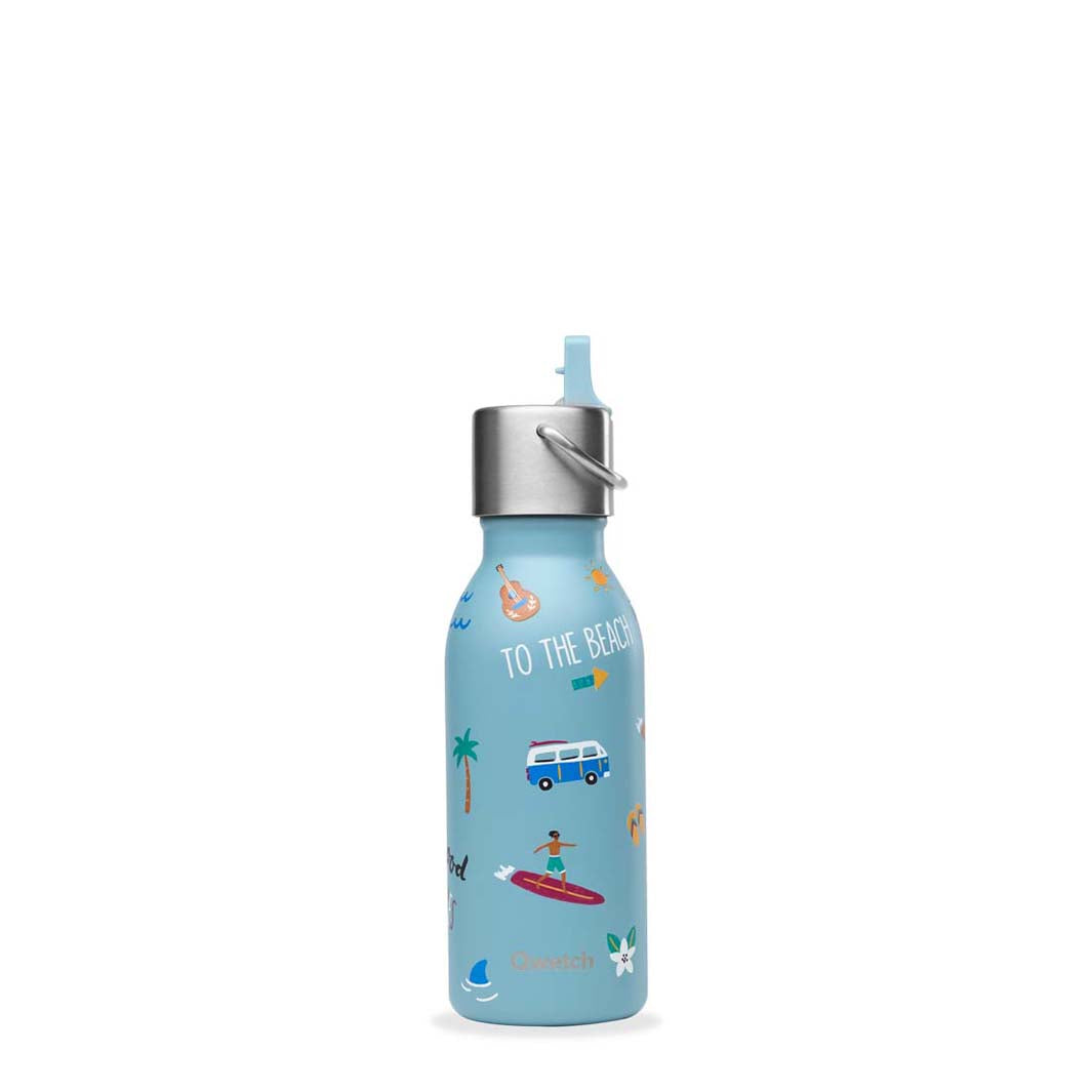 Qwetch - Geïsoleerde Roestvrijstalen Kinderfles met Sportdop - 350 ML