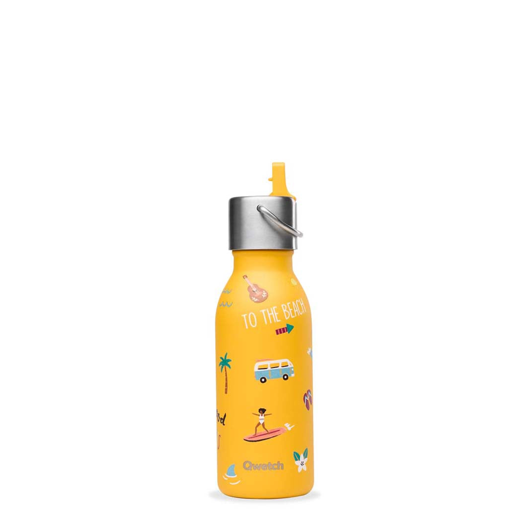 Qwetch - Geïsoleerde Roestvrijstalen Kinderfles met Sportdop - 350 ML