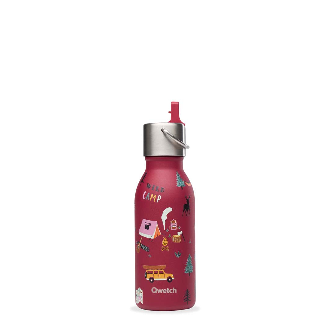 Qwetch - Geïsoleerde Roestvrijstalen Kinderfles met Sportdop - 350 ML
