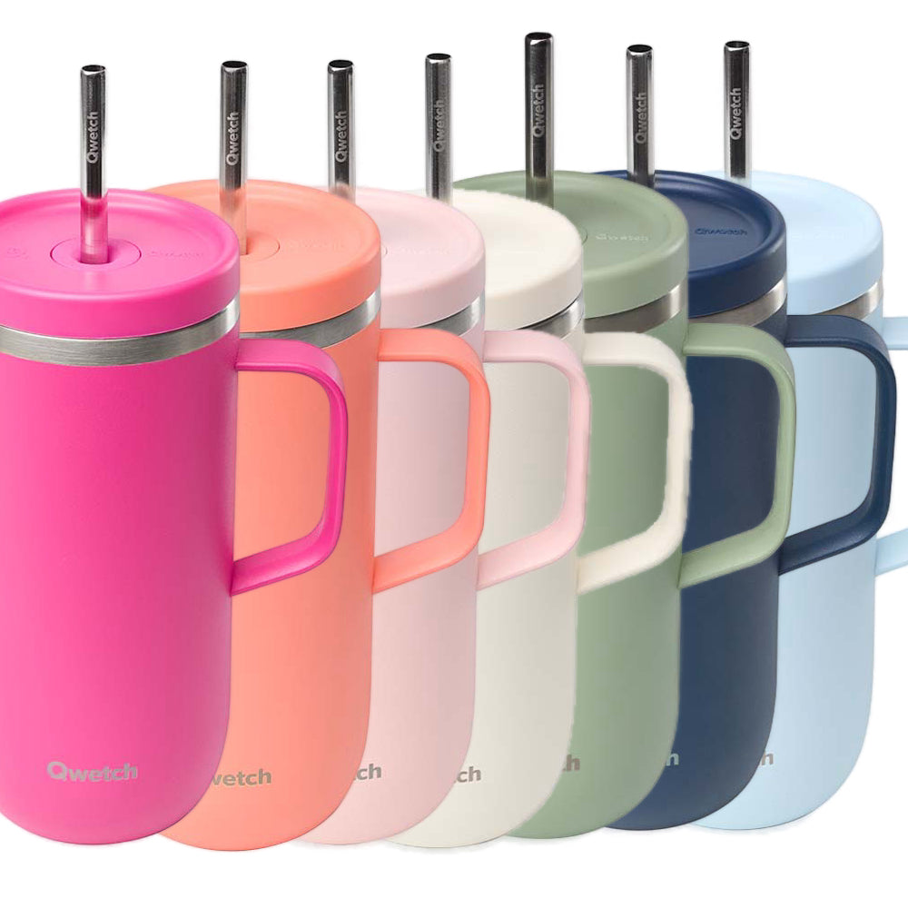 Qwetch- Geïsoleerde Roestvrijstalen Cold Cup met Handvat – 600 ML