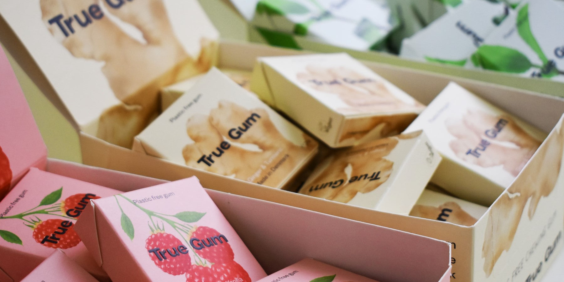 Verschillende smaken True Gum kauwgom