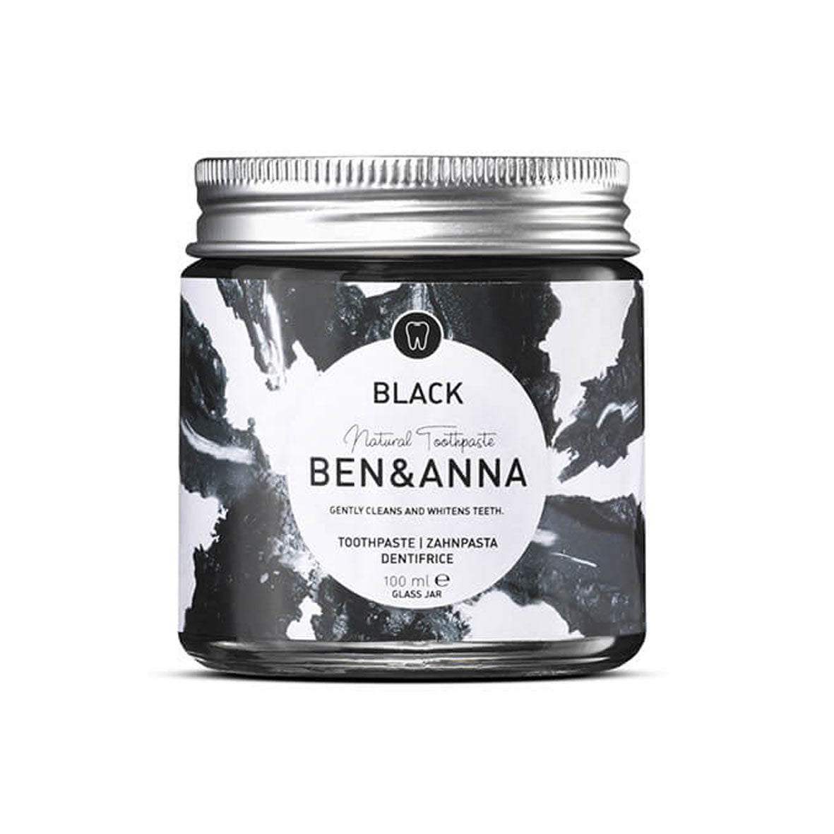Ben&Anna Natural Toothpaste in Glass Jar Charcoal