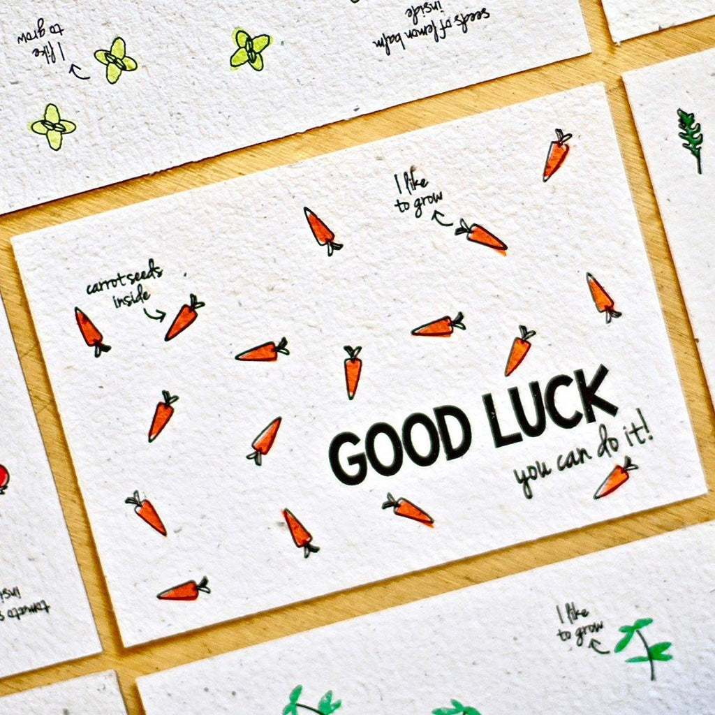 Bloeikaart met Groente- en Kruidenzaadjes, good luck