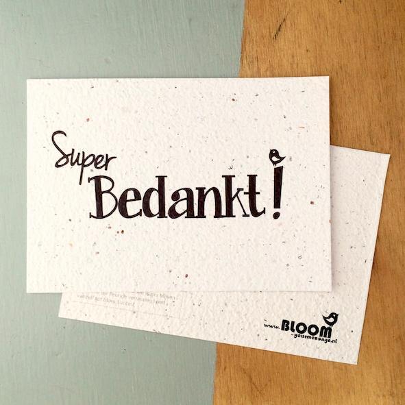 Bloeikaart met een Wilde Bloemen-Zaadmix, super bedankt
