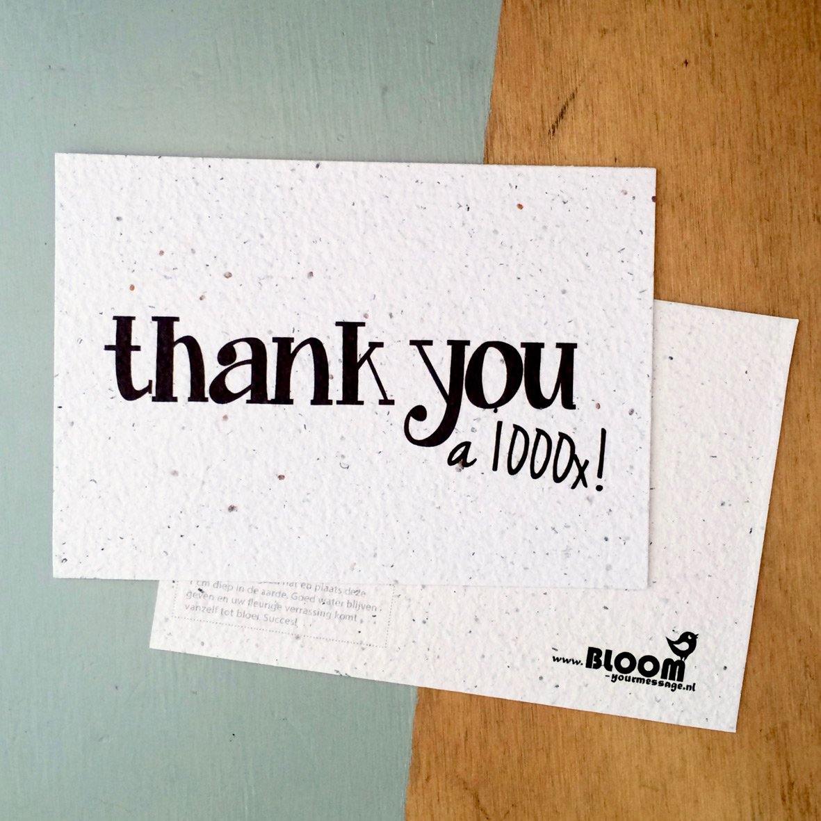 Enkele Bloeikaart - Wilde Bloemen-Zaadmix-Kaarten-BLOOM Your Message-Thank You-Zo Zero