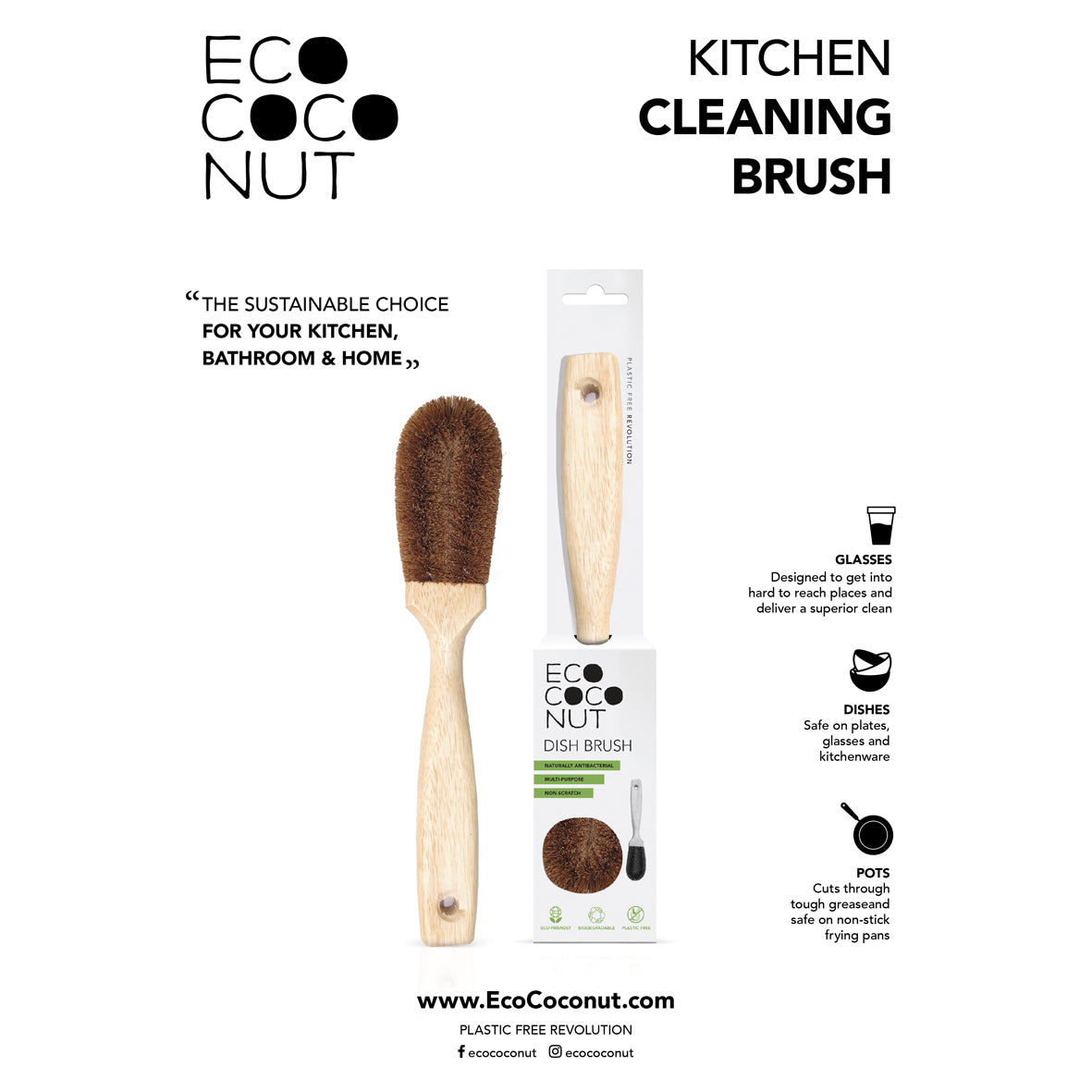 Ecococonut Kokosnoot Afwasborstel