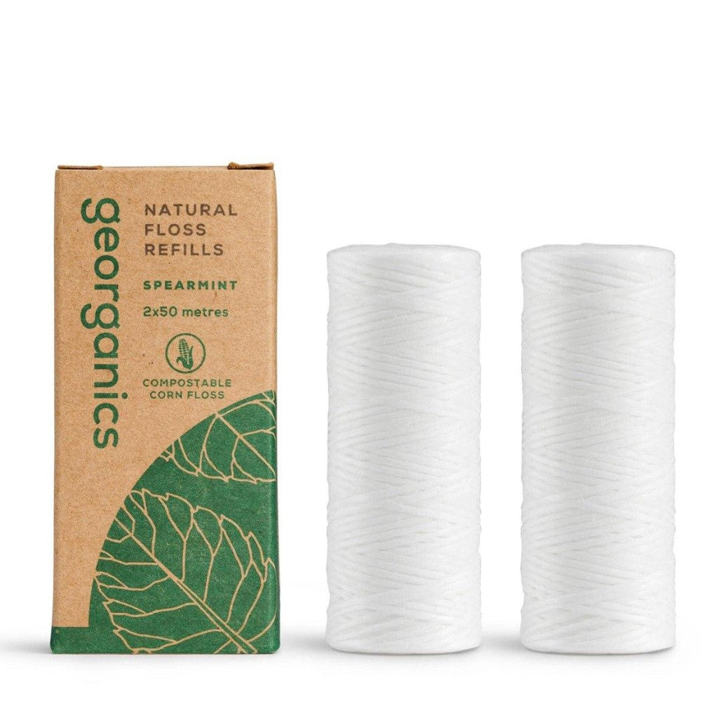 Georganics Flosdraad Navulling Spearmint met verpakking