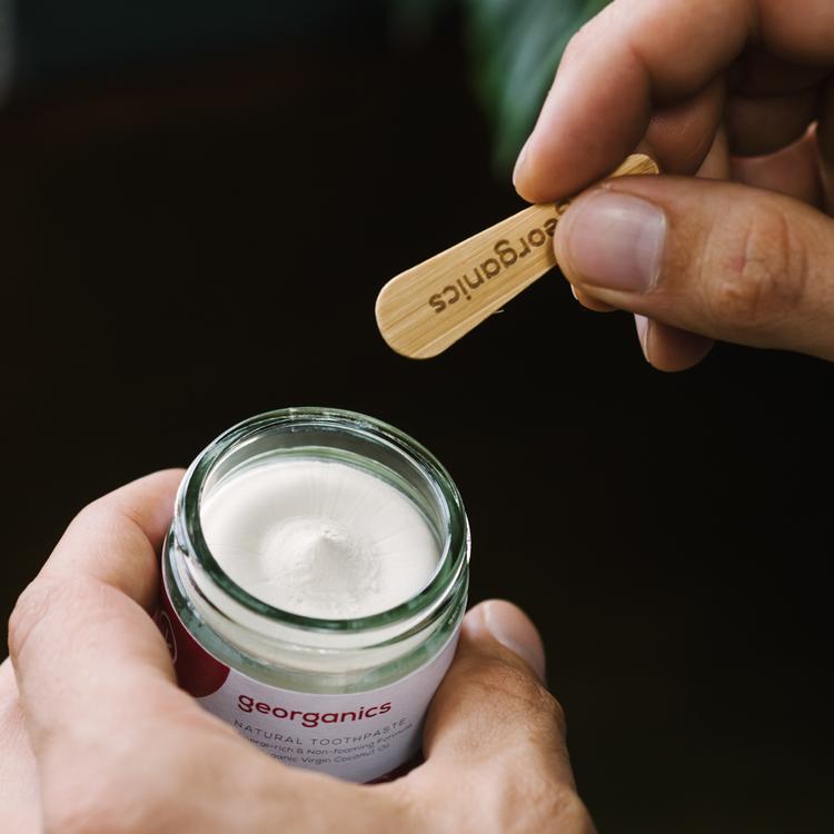 Georganics Natural Mineral toothpaste in Hand