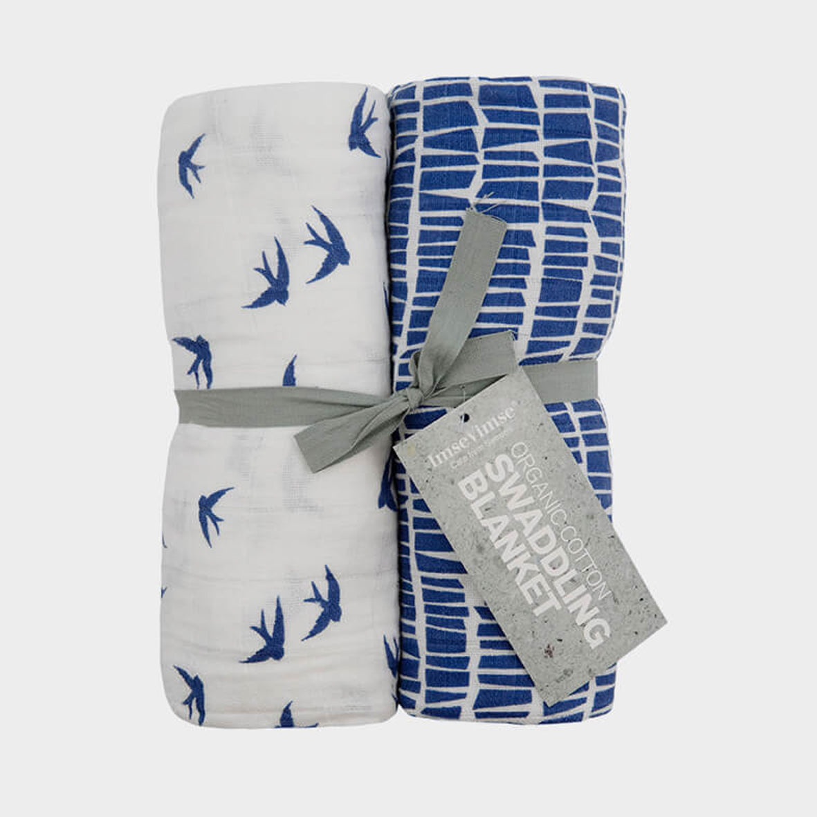 ImseVimse Baby Mussoline Blanket Organic Cotton Blue