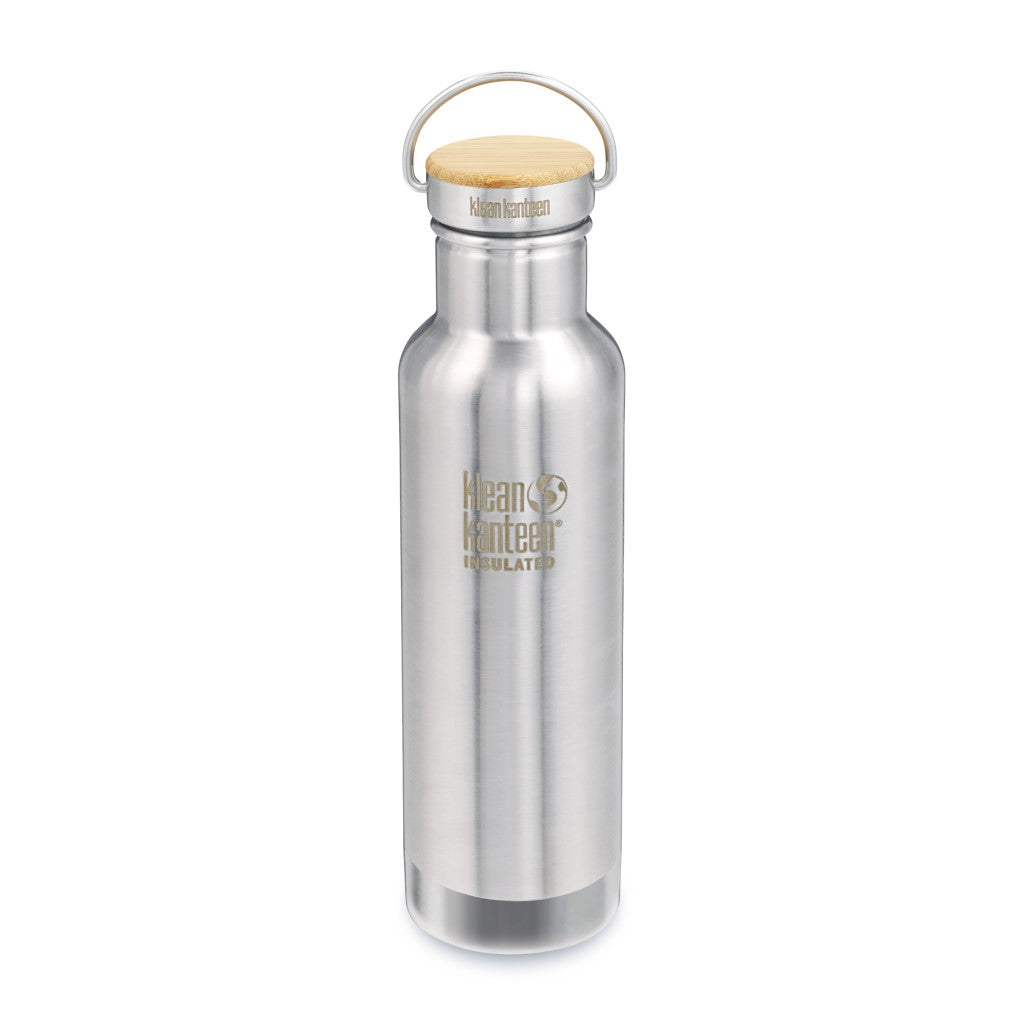 Klean Kanteen Roestvrijstalen Isolerende Reflect Waterfles met Bamboo Dop - Brushed
