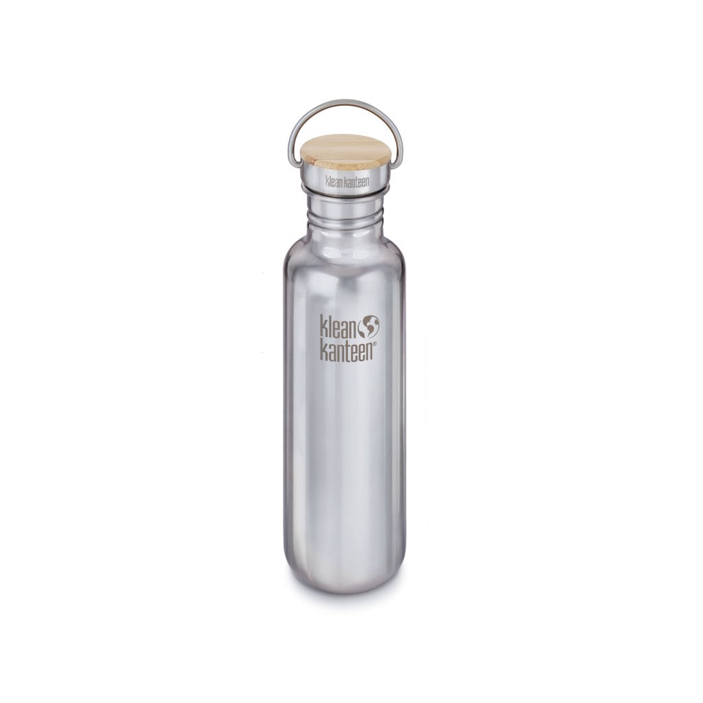 Klean Kanteen Roestvrijstalen Reflect Waterfles met Bamboo Dop - 27 oz / 800 ml - Mirrored