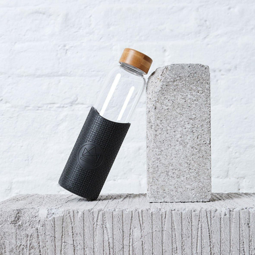 NeonKactus Glass Water Bottle Black