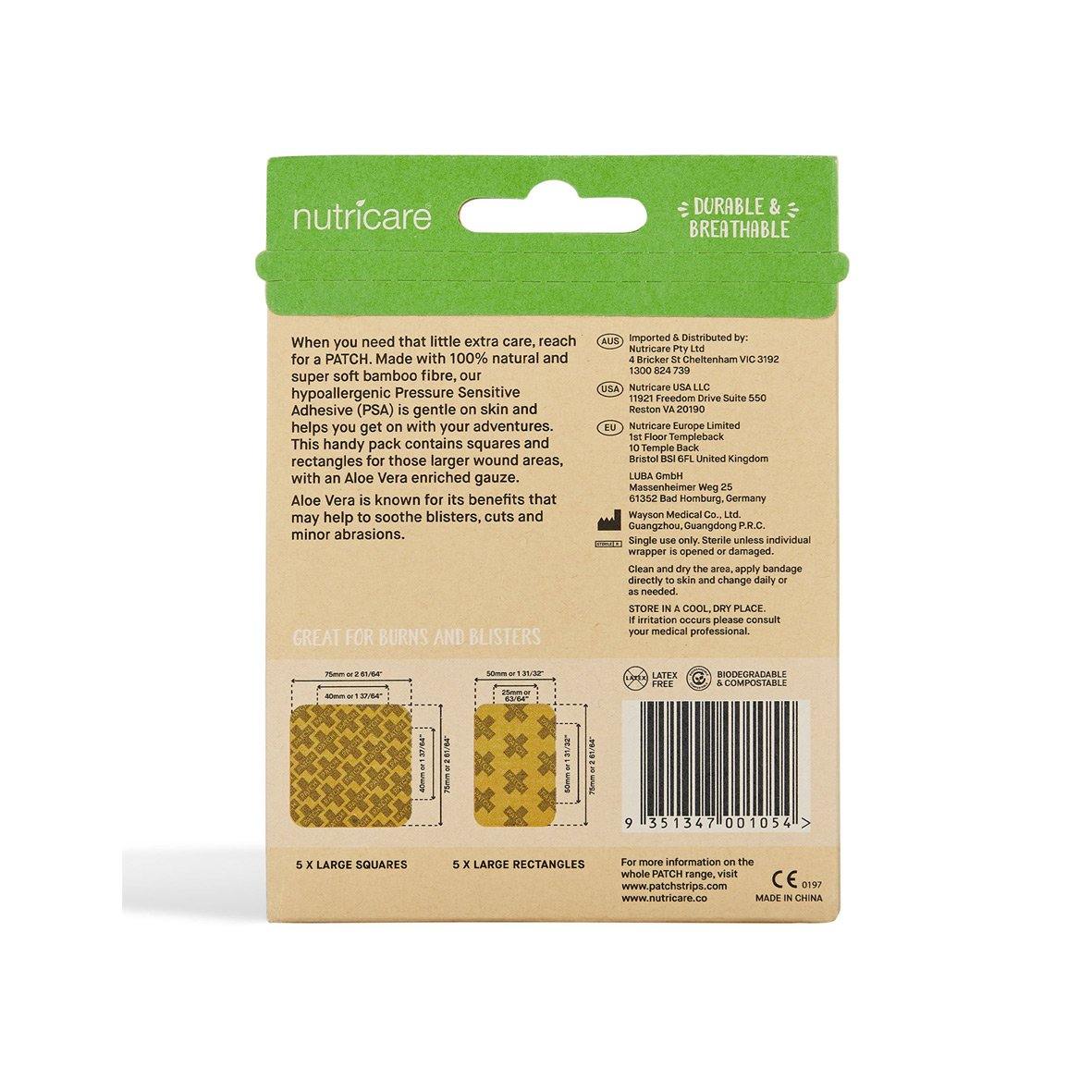 PATCH Large Bandage Aloe Vera Packaging Back