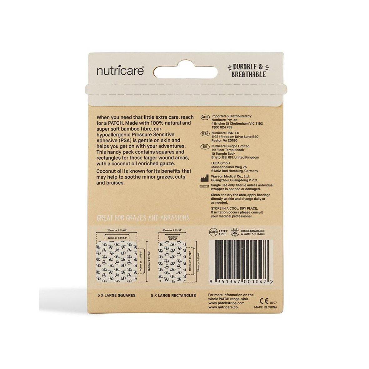 PATCH Large Bandage Coconut Packaging Back