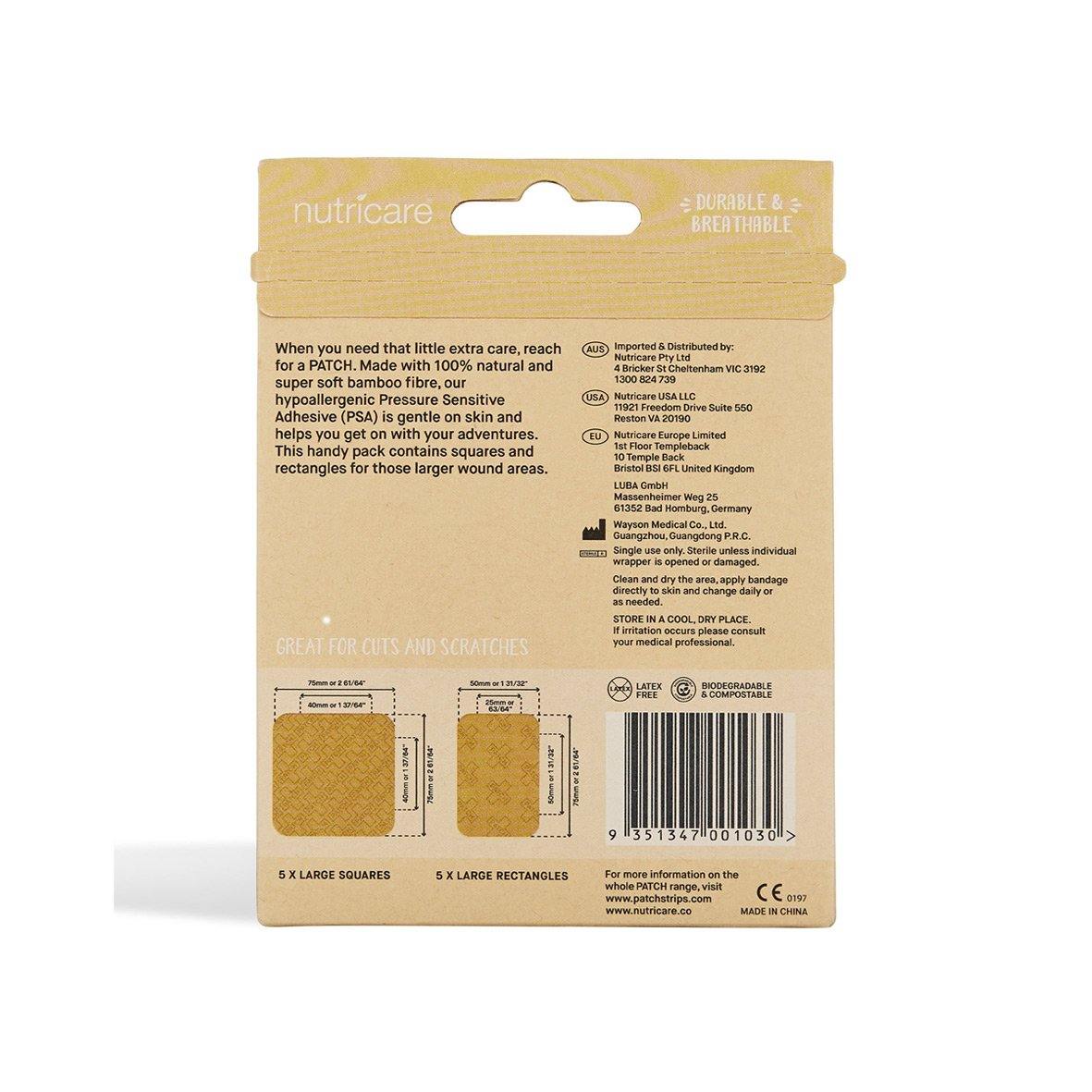 PATCH Large Bandage Natural Packaging Back