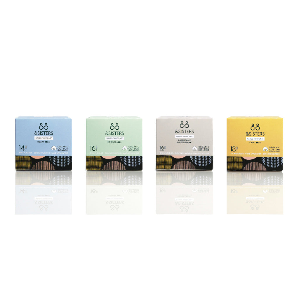 &Sisters Paper-Wrapped Organic Cotton Naked Tampons All Sizes