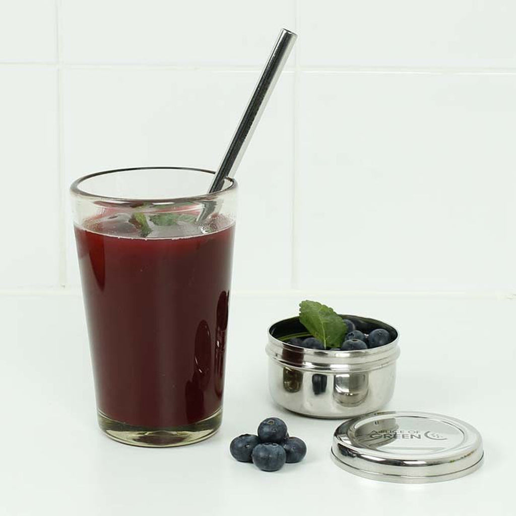 Herbruikbaar rvs smoothie rietje in smoothie