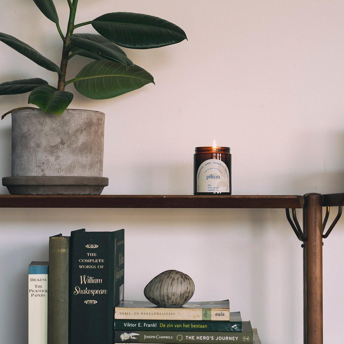 The Very Good Candle Co Amber Glass Candle Lifestyle