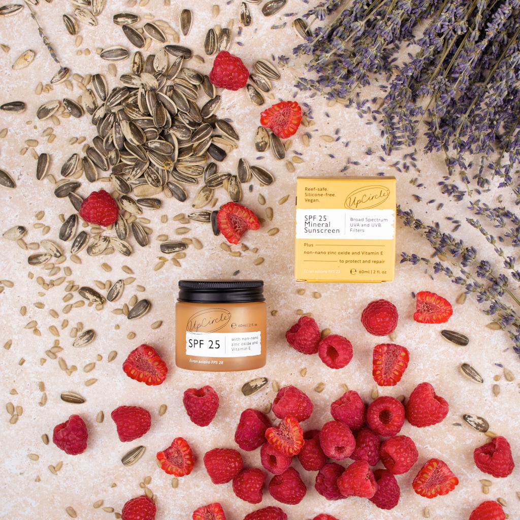 UpCircel Mineral Sunscreen 25 | ingredients flatlay