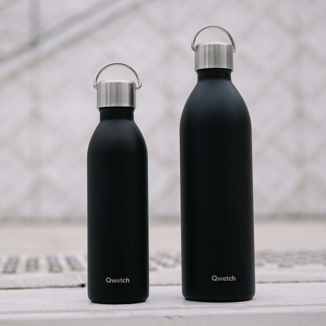 Qwetch - Insulated Stainless Steel 'Active' Bottle - Black