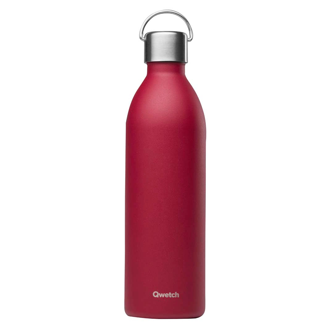 Qwetch – Isolierte „Active“-Flasche aus Edelstahl – Rot