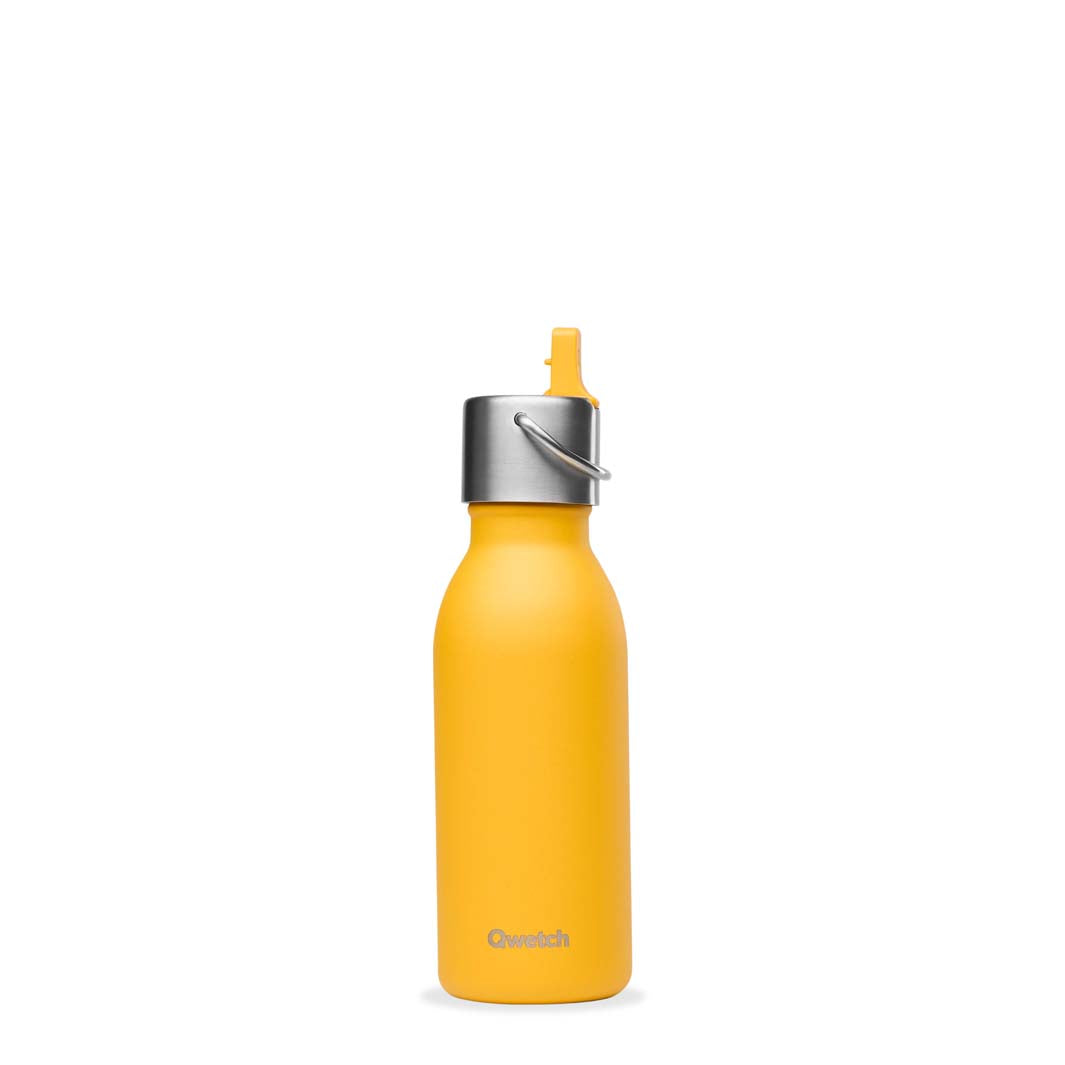 Qwetch – Isolierte „Active“-Flasche aus Edelstahl mit Sportverschluss – 350 ml