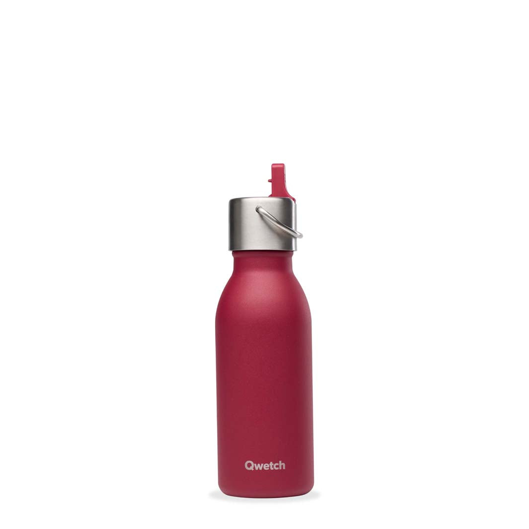 Qwetch – Isolierte „Active“-Flasche aus Edelstahl mit Sportverschluss – 350 ml