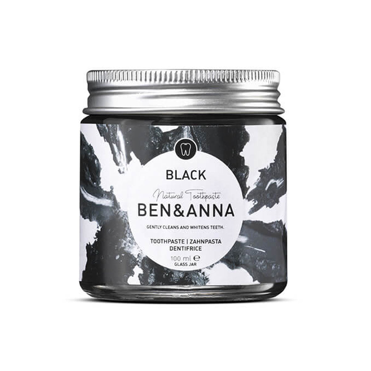 Ben&amp;Anna Natural Toothpaste in Glass Jar Charcoal