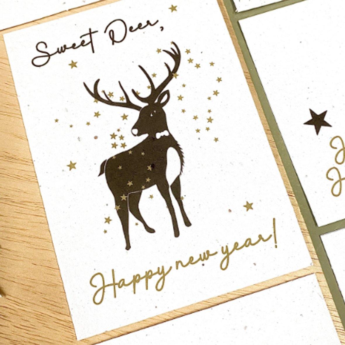 BloomYourMessage Bloeikaart Nieuw Jaar Sweet Deer