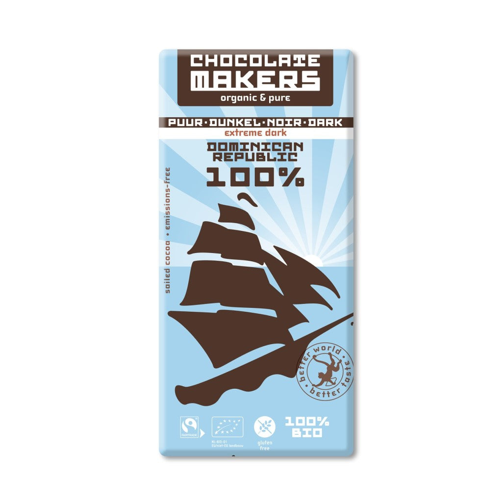 Chocolatemakers - Tres Hombres Chocoladereep - Extreem Puur 100% - Zo Zero
