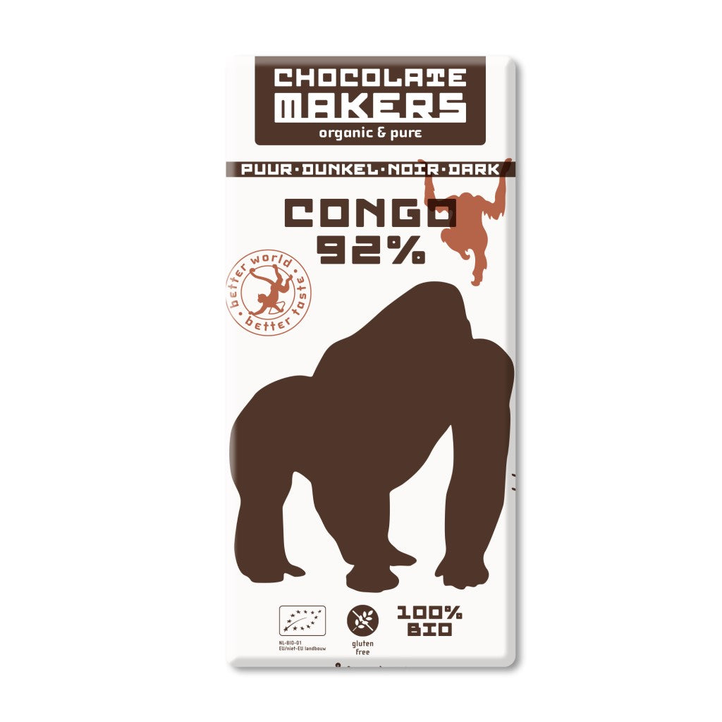 Chocolatemakers Gorilla Chocoladereep Puur 92%