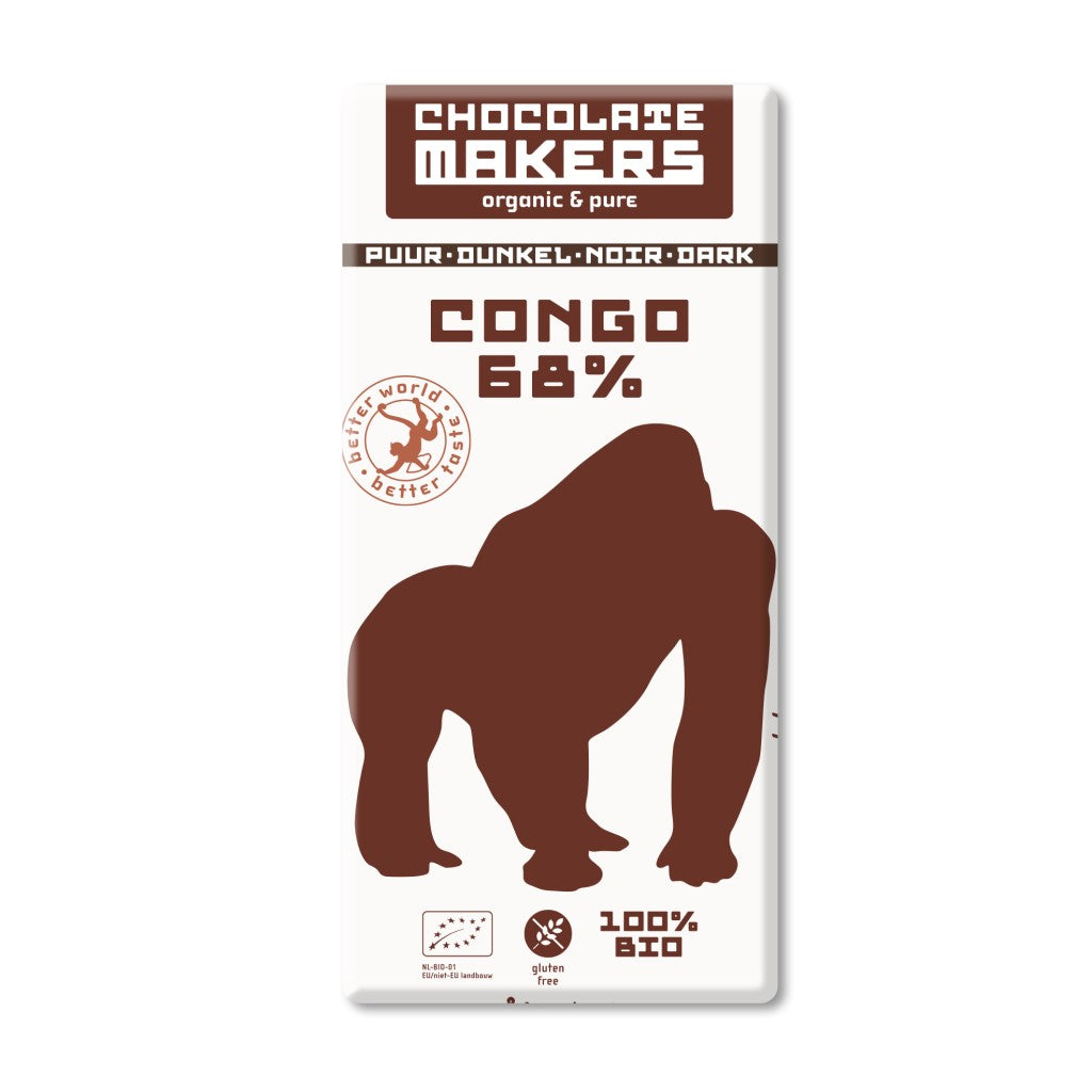 Chocolatemakers Gorilla Chocoladereep Puur 68%