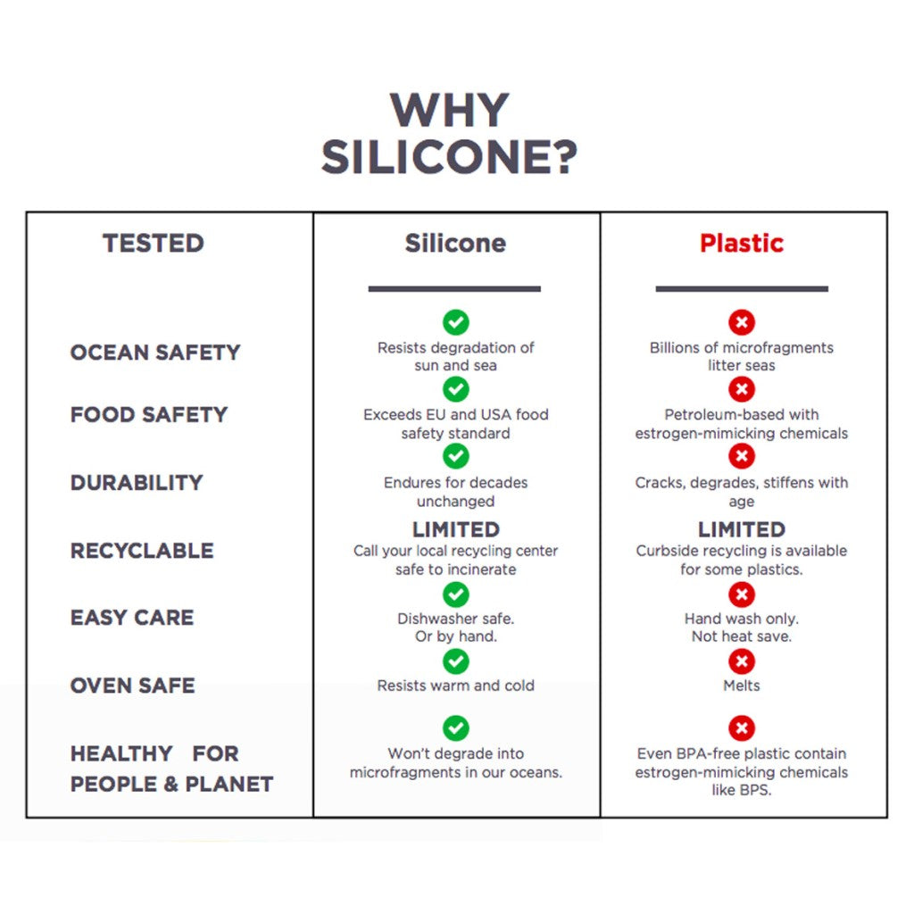 ECOlunchbox Infographic over waarom silicone beter is dan plastic