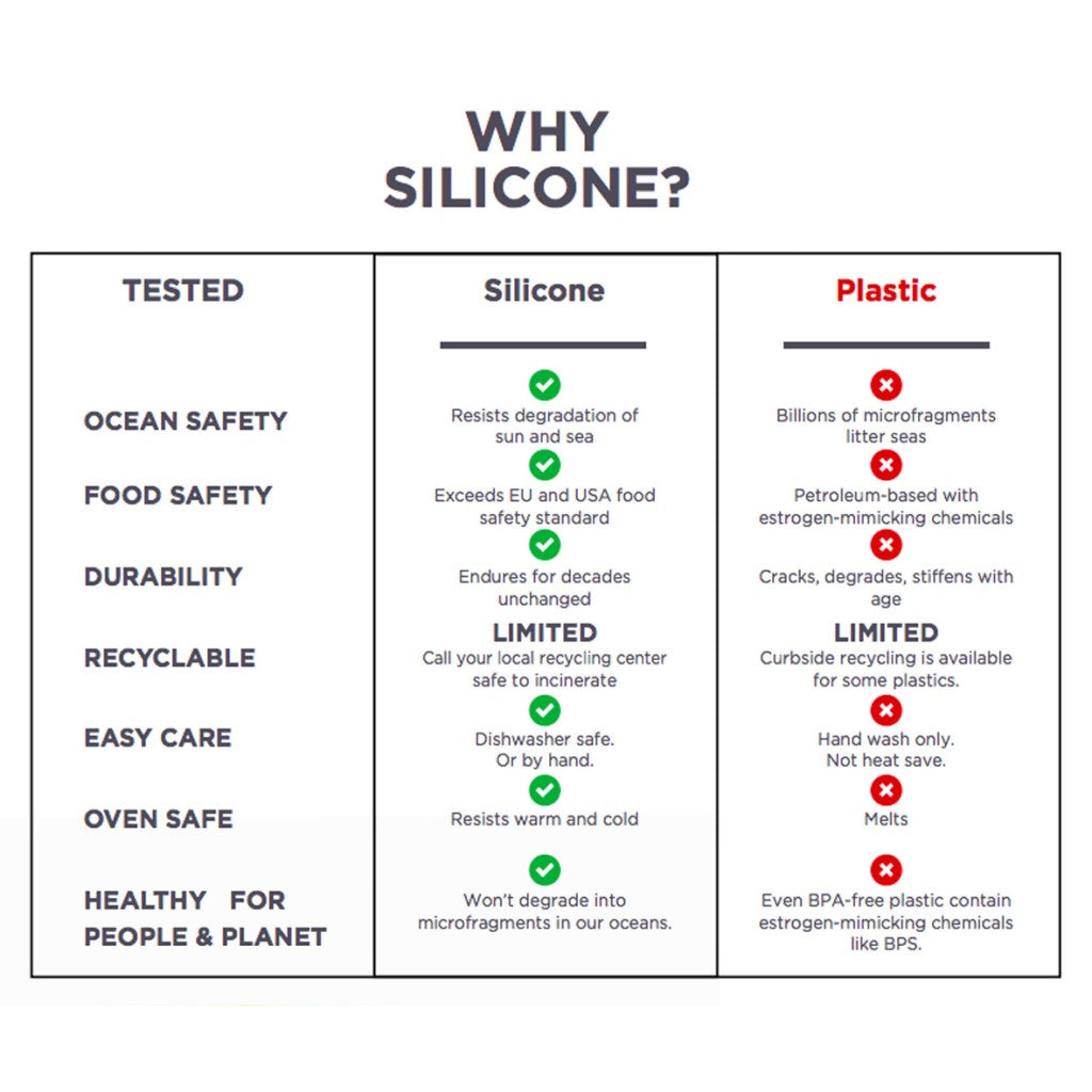 ECOlunchbox Infographic over waarom silicone beter is dan plastic