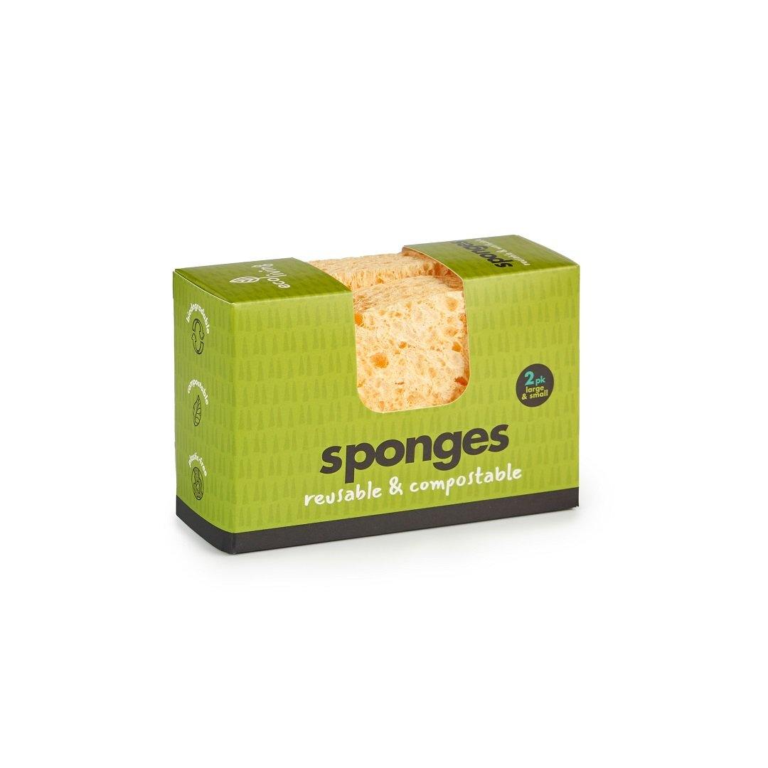 EcoLiving Compostable UK Sponge 2 Pack Large