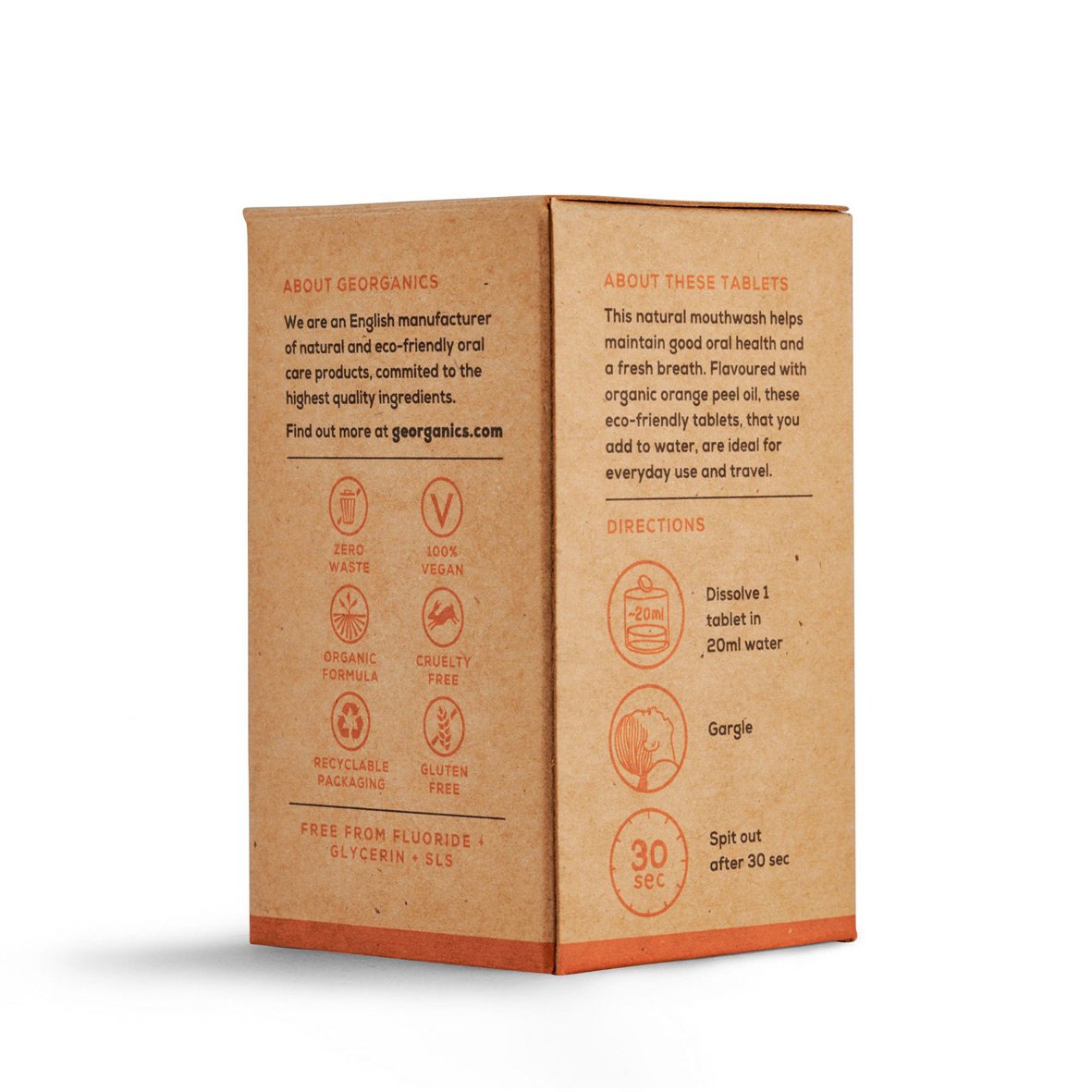 Georganics Mouthwash Tablets Box Orange