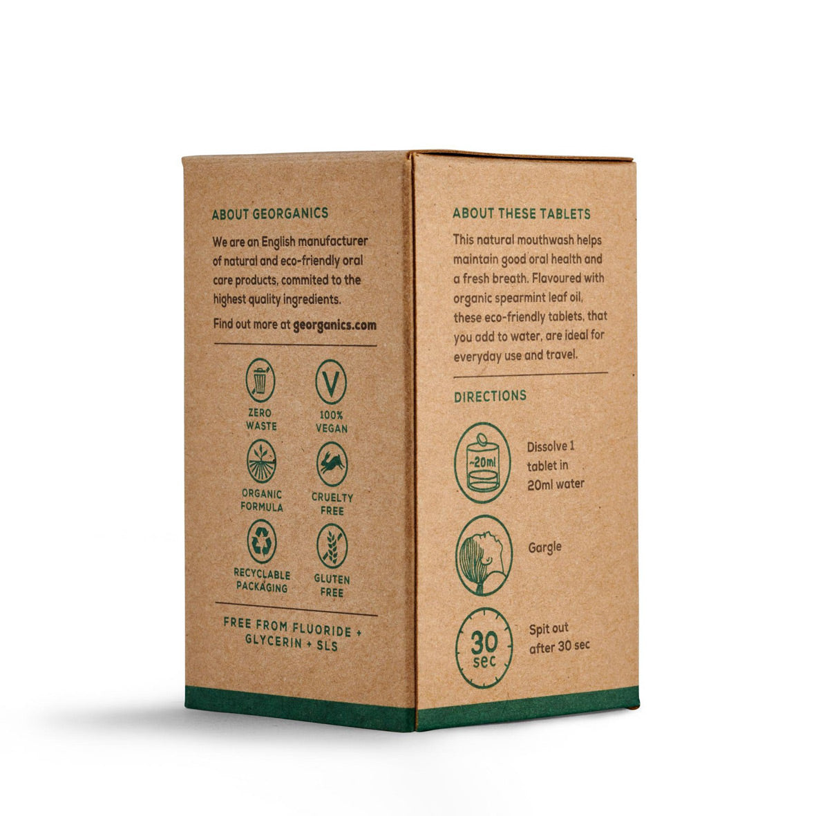 Georganics Mouthwash Tablets Box Spearmint
