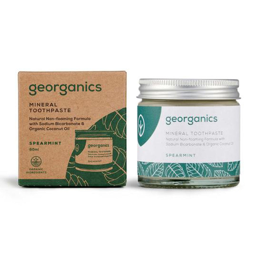 Georganics plastic free toothpaste Spearmint with Packaging