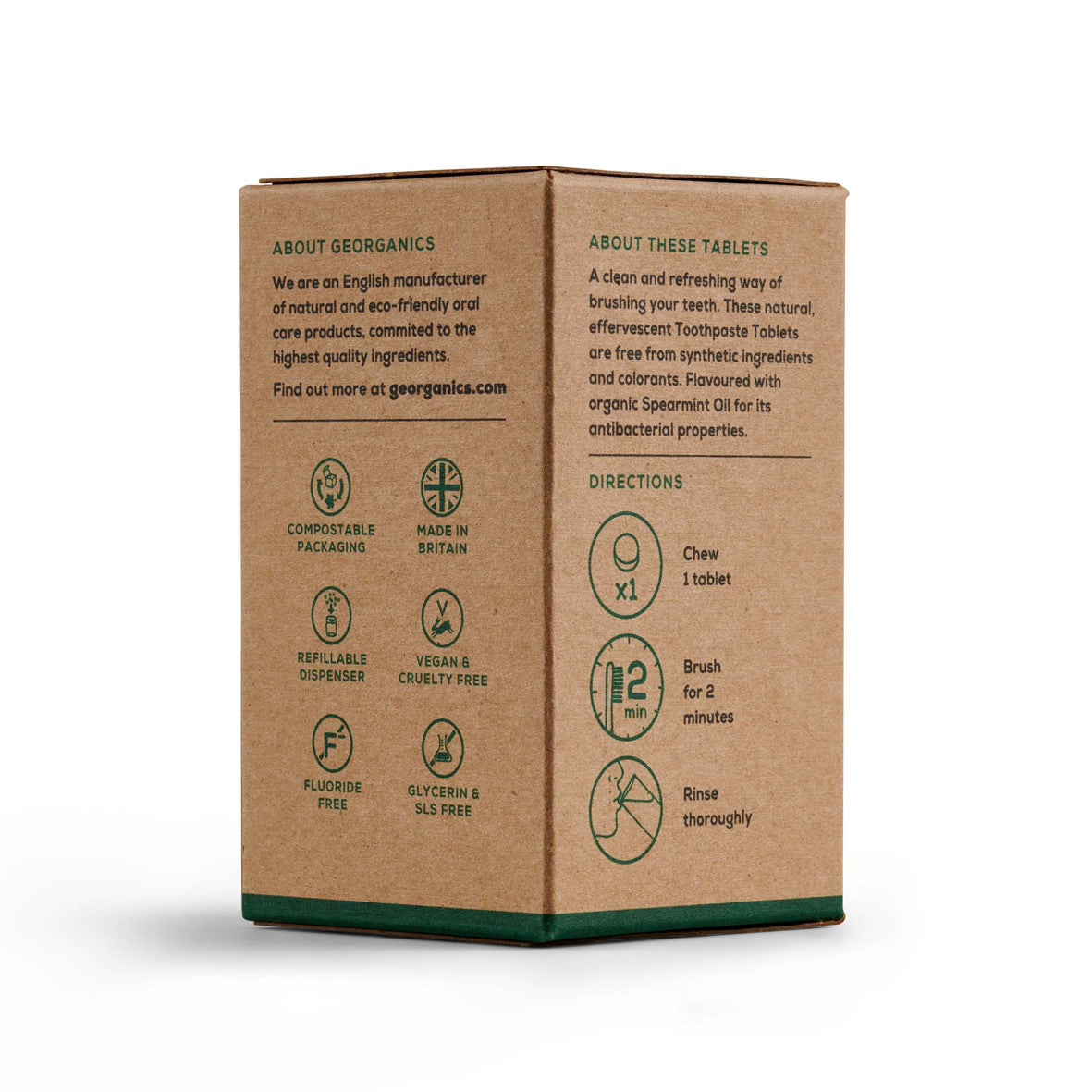 Georganics Toothpaste Tablets Packaging Back