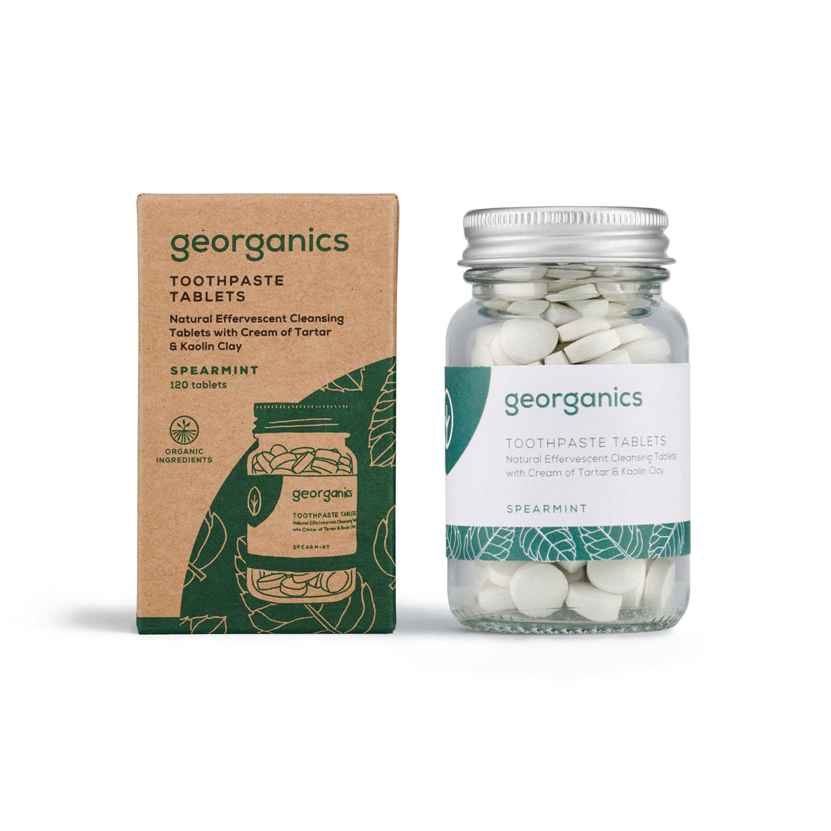 Georganics Toothpaste Tablets Spearmint with Packaging
