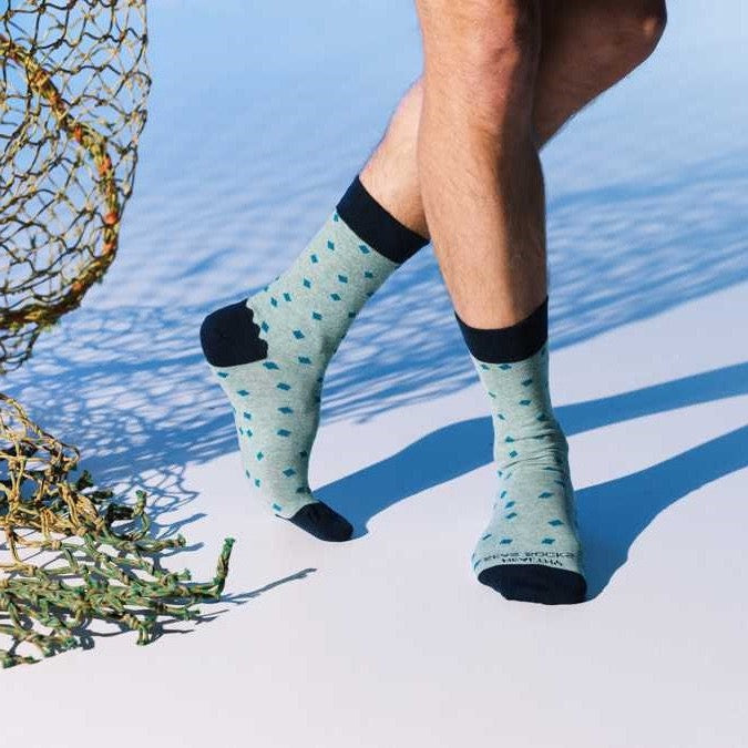 Man draagt Healty Seas Socks Heren Sokken - Coral - Zo Zero