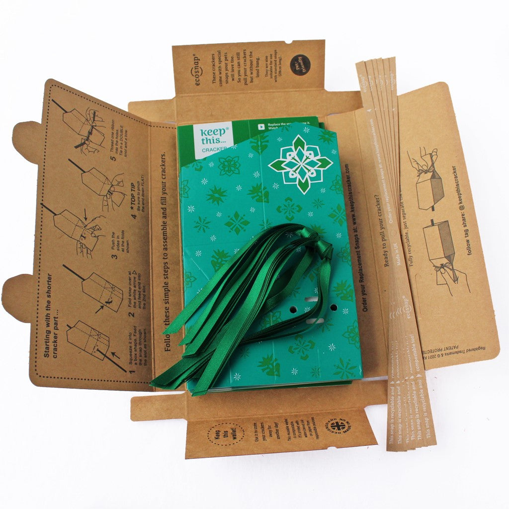 Keep This Cracker - Herbruikbare Christmas Crackers - Jewel Green in Wallet - Zo Zero